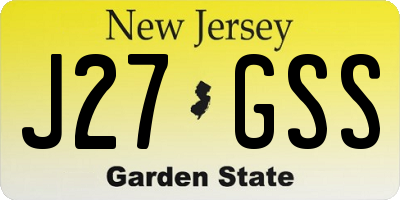 NJ license plate J27GSS