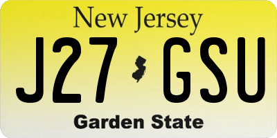 NJ license plate J27GSU