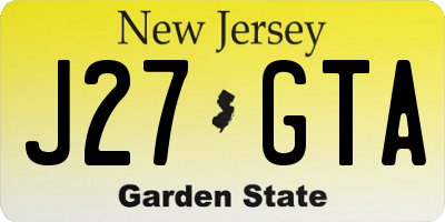 NJ license plate J27GTA