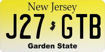 NJ license plate J27GTB