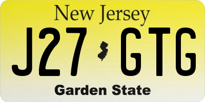 NJ license plate J27GTG