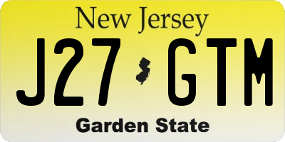 NJ license plate J27GTM