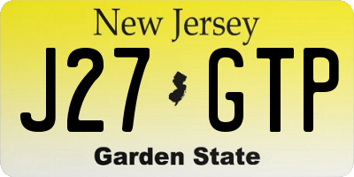 NJ license plate J27GTP