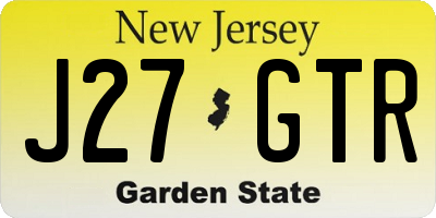 NJ license plate J27GTR