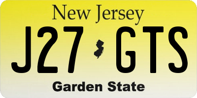 NJ license plate J27GTS