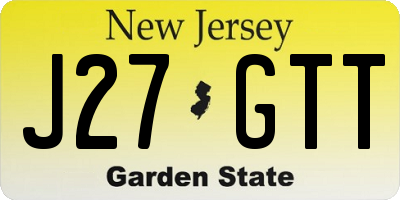 NJ license plate J27GTT