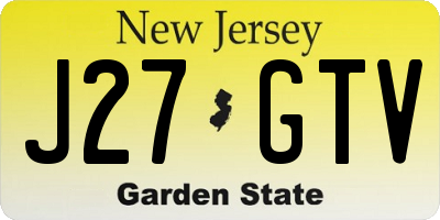 NJ license plate J27GTV