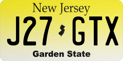 NJ license plate J27GTX