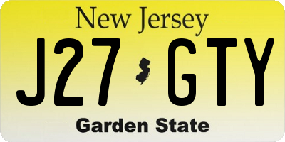 NJ license plate J27GTY