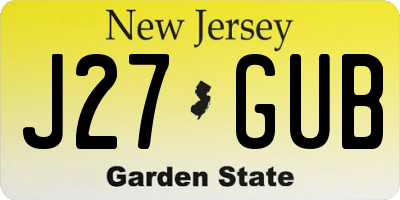 NJ license plate J27GUB