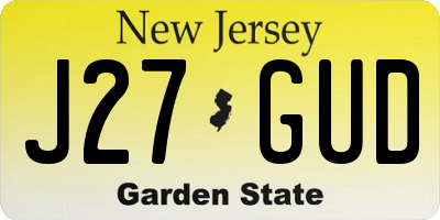 NJ license plate J27GUD