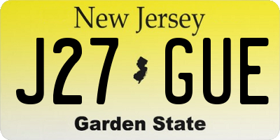 NJ license plate J27GUE