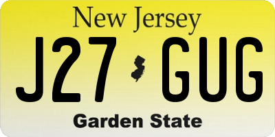 NJ license plate J27GUG