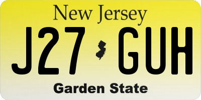 NJ license plate J27GUH