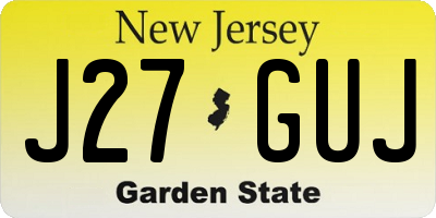 NJ license plate J27GUJ