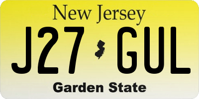 NJ license plate J27GUL
