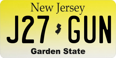 NJ license plate J27GUN