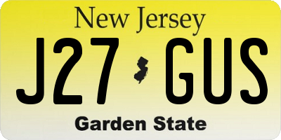 NJ license plate J27GUS