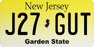 NJ license plate J27GUT