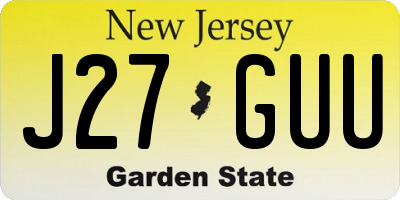 NJ license plate J27GUU