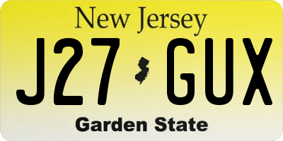 NJ license plate J27GUX