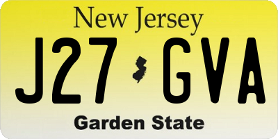 NJ license plate J27GVA