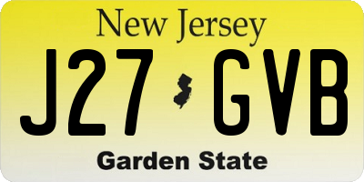 NJ license plate J27GVB