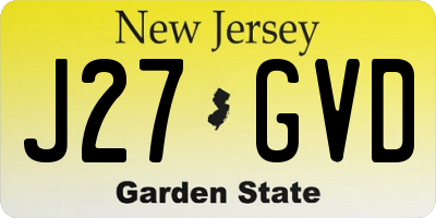 NJ license plate J27GVD