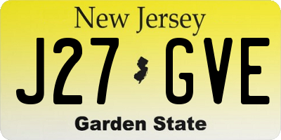 NJ license plate J27GVE