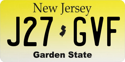 NJ license plate J27GVF