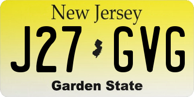 NJ license plate J27GVG