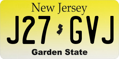 NJ license plate J27GVJ