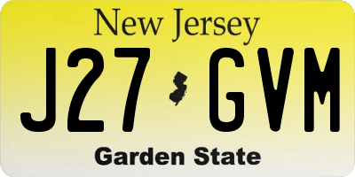 NJ license plate J27GVM
