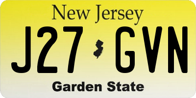 NJ license plate J27GVN