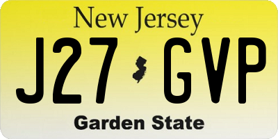 NJ license plate J27GVP