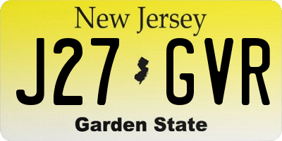 NJ license plate J27GVR