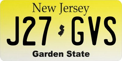 NJ license plate J27GVS
