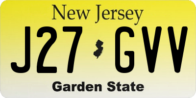 NJ license plate J27GVV