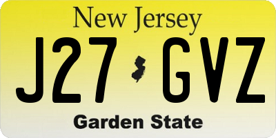 NJ license plate J27GVZ