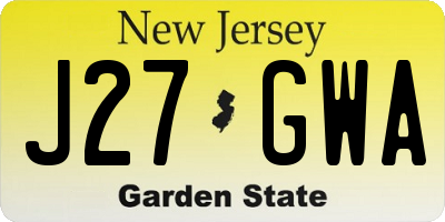 NJ license plate J27GWA