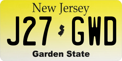 NJ license plate J27GWD