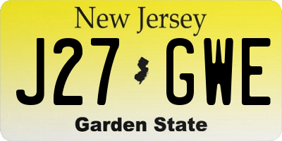 NJ license plate J27GWE