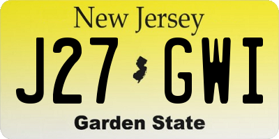 NJ license plate J27GWI