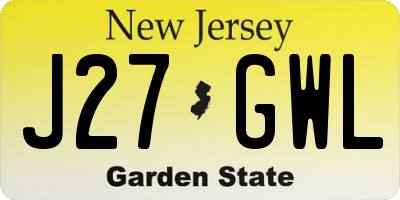NJ license plate J27GWL