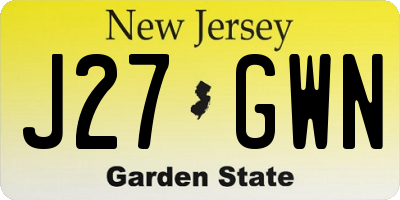NJ license plate J27GWN