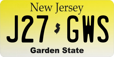 NJ license plate J27GWS
