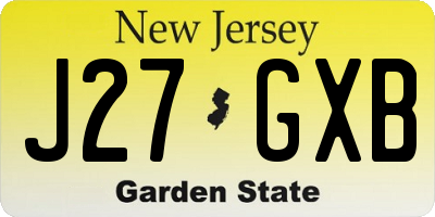NJ license plate J27GXB