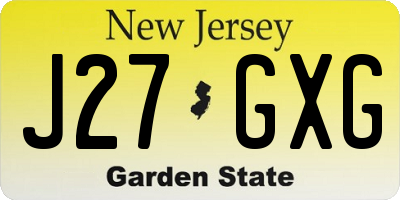 NJ license plate J27GXG