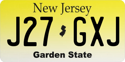 NJ license plate J27GXJ