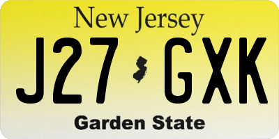 NJ license plate J27GXK